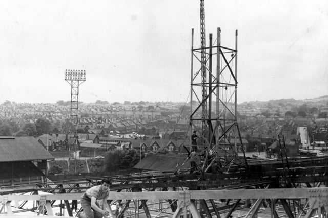 The construction of Sheffield Wednesday's new Cantilever Stand in 1961