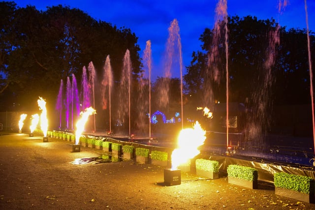 The fire and water show at Roker Park.