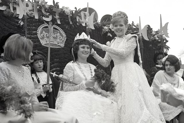 Buxton Advertiser archive, 1967, the crowning of Hayfield's May Queen