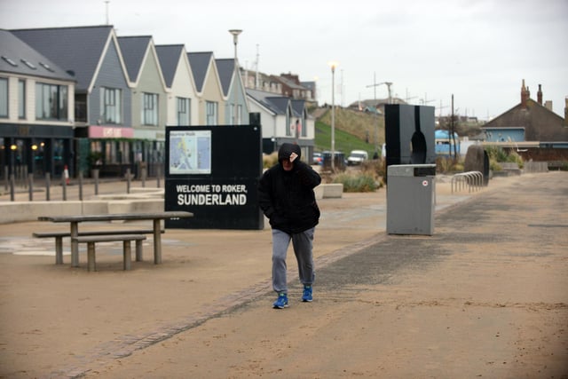 Storm Barra hits the coast at Roker, Sunderland.