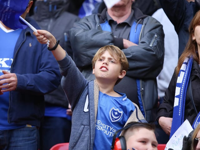 Pompey fans at Wembley for EFL Trophy final in 2019.