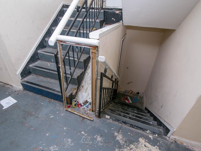 State of hallway where syringes were found. Picture: Habibur Rahman