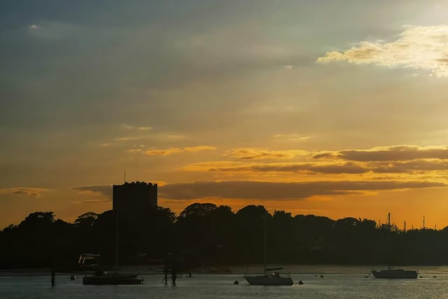 Another sunset silhouette for you, this time looking toward Portchester Castle.