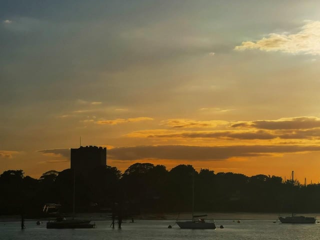 Another sunset silhouette for you, this time looking toward Portchester Castle.