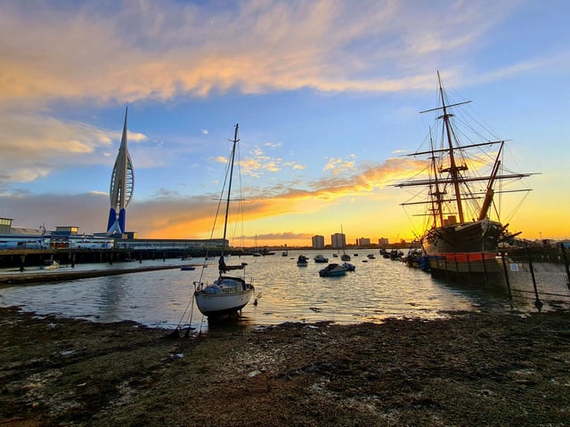 Michael Mitas advised first-time tourists to bring a camera with a large SIM card, to capture every maritime and historic feature. HMS Warrior stands proud next to the Spinnaker Tower.