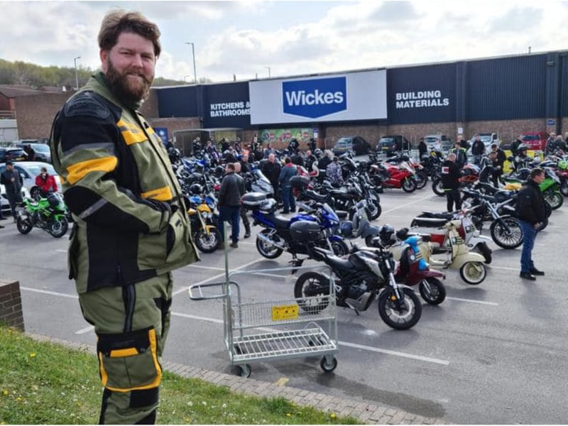 Many bikers gathered to pay their respects.