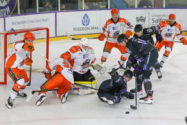 All hands to the pump for Sheffield Steelers in their friendly match against Manchester Storm