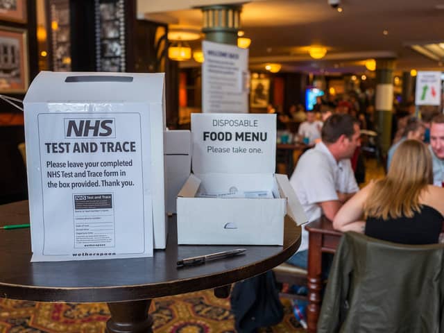 An NHS Test and Trace form (Photo by Anthony Devlin/Getty Images)