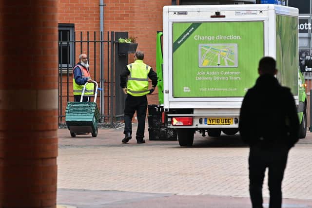A delivery from the Asda supermarket  (Photo by PAUL ELLIS/AFP via Getty Images)