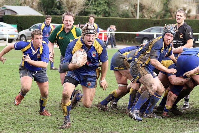 Mike Brookes charges forward for Matlock.