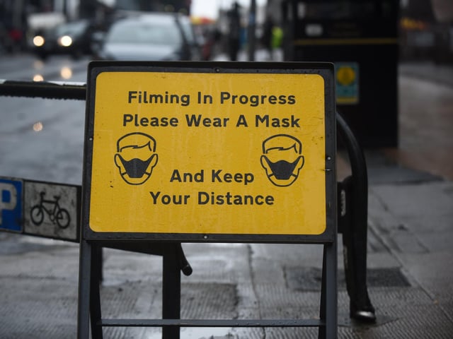 Actor, Mark Bonnar is seen filming the BBC series Guilt 2 in Glasgow..