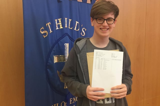 St Hild's student Lewis Hay was pleased with his results.