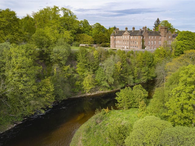 Brechin Castle stands above the banks of the River South Esk. On the site of an older fortress belonging to the Scottish Kings, the present house dates to 1700s and incorporates part of the original castle from the 13th century