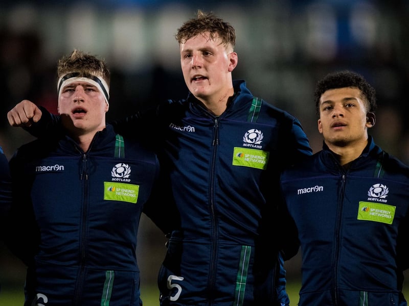 Cameron Henderson (pictured centre) was capped by Scotland at under-20 level but is also English-qualified. The Leicester Tigers second-row forward was born in Hong Kong and was with Glasgow Warriors as a Scottish Rugby academy player before heading south. It was a bold move which looks to have paid off for the 21-year-old.
