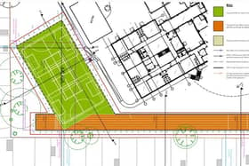 Plan for the new MUGA and running track at Ecclesall Primary School. Parents have objected to a school’s plans to build a new multi-use games area and running track over long established playing fields.