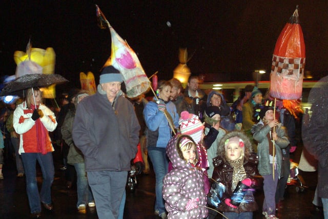 Beaming smiles and bright creations in Bolsover's annual lantern parade in 2009.