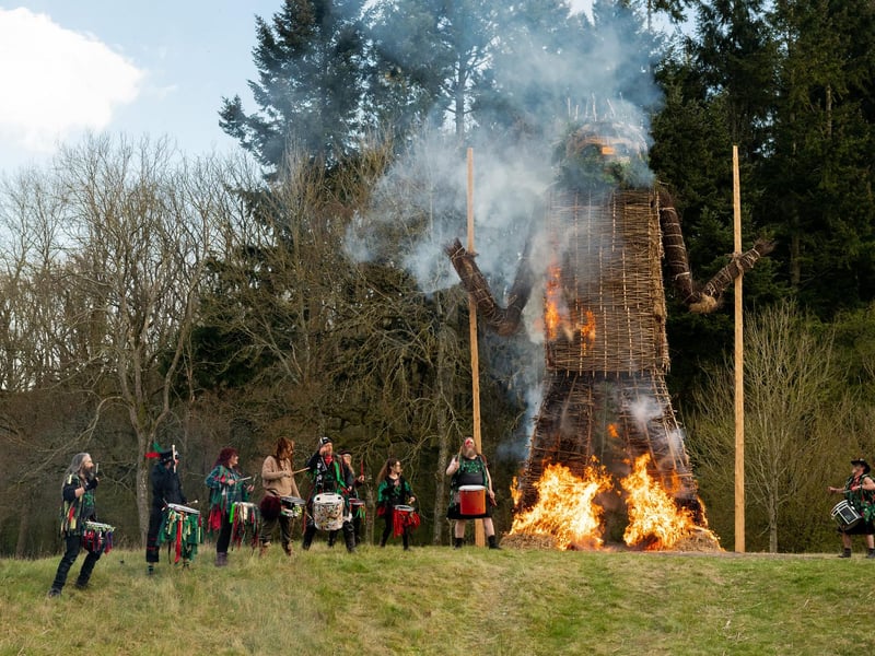 Druids perform the traditional burning of the famous Wickerman. Picture: Jordan Pettitt/Solent News & Photo Agency