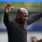 Sheffield Wednesday manager Darren Moore gestures to the crowd in a memorable night at Hillsborough. (Nick Potts)