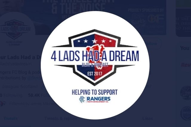 Fans blog site and podcast Four Lads Had a Dream has a large Rangers following across several platforms
Twitter - @4ladshadadream