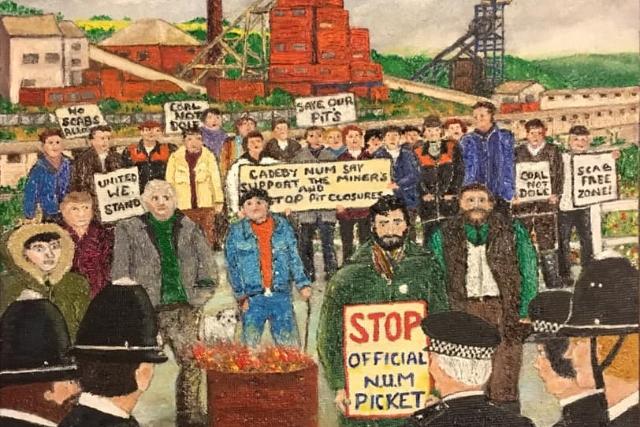 The miners strike painted by Stephen Hamilton.