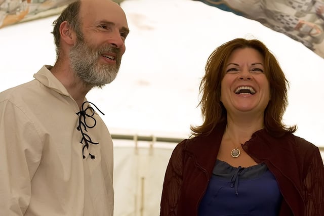 Roseanne Cash headlined in 2010. She is pictured with Ninian Crichton Stuart, one of the driving forces behind the festival.