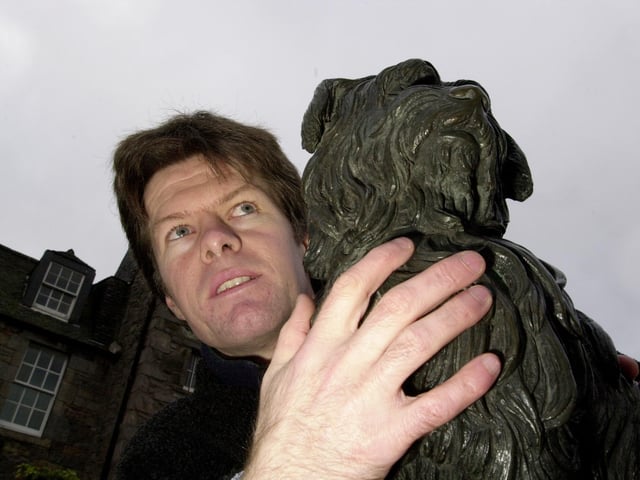 In 2001 shop owner Matthew Hale, pictured beside the statue, started a fan club dedicated to the little dog.
