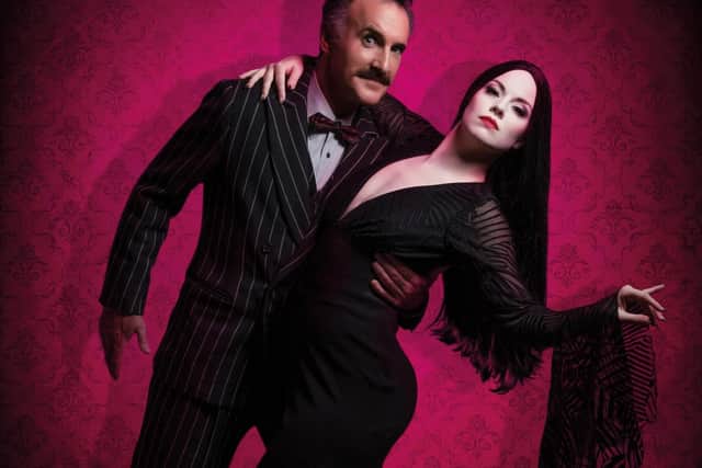 Cameron Blakely and Joanne Clifton star as Gomez and Morticia Addams in The Addams Family Musical at Sheffield Lyceum Theatre
