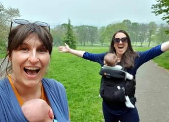 Jenni Sayer (left) with son Emlyn with Sheffield Park Project colleague Laura Appleby and daughter Sophie in Meersbrook Park.