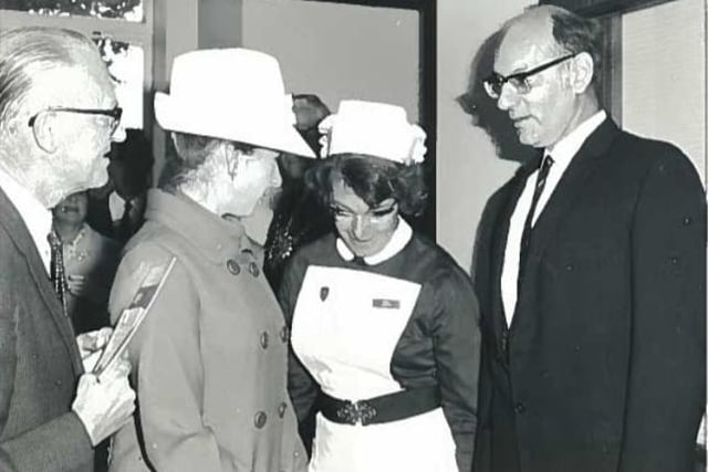 HRH meets members of the hospital's staff back in 1970