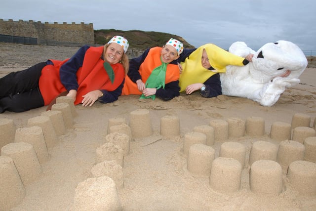 Staff from the Seaham Sure Start centre made sandcastles on the beach for Children in Need and Yvonne Glass, Wendy Walker, Rebecca Brough and Sonia Newhouse joined in with the fun.