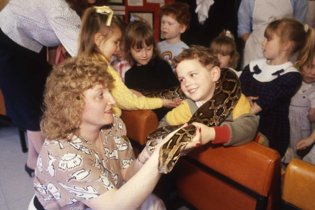 Pupils at Millfield Nursery School took their pets in to school as part of Pets Week in 1989. Is there someone you know in this photo?