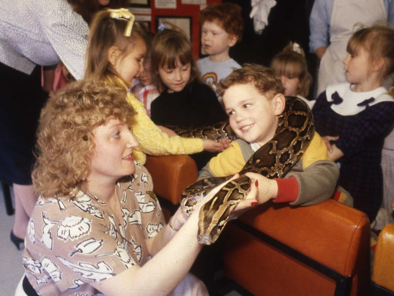 Pupils at Millfield Nursery School took their pets in to school as part of Pets Week in 1989. Is there someone you know in this photo?