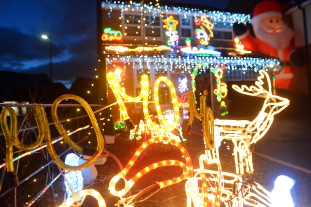 Carley Solomon lit up her home The Maples, in Hebburn with a Christmas decoration lights show.