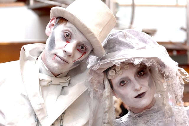 Shoppers at Peterlee shopping centre had the chance to make their Halloween outfits at a workshop in 2011 when this ghostly pair dropped in.