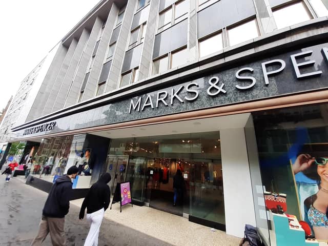 Marks and Spencer is set to open a new food hall in Barnsley in autumn 2023. It is one of 20 new shops scheduled to open across the UK during 2023/24, including five at former Debenhams stores. But M&S is pushing ahead with plans to reduce the number of 'full-line' shops. Pictured is the Marks & Spencer store on Fargate in Sheffield city centre