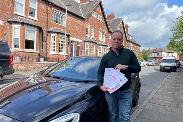 Greg Stringer was 'fined' after spending 22 minutes trying to pay at Berkeley Centre on Eccelsall Road.