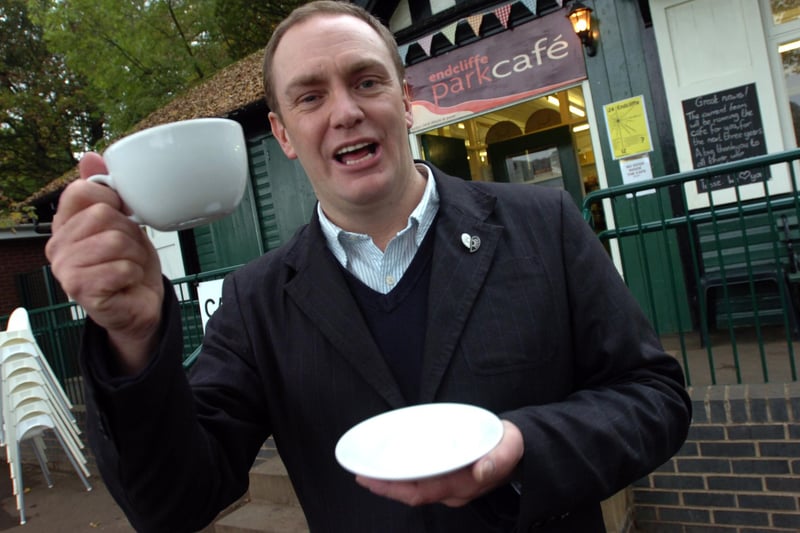 Ashley Charlsworth celebrates the renewal of his lease at the Endcliffe Park Cafe, October 2007