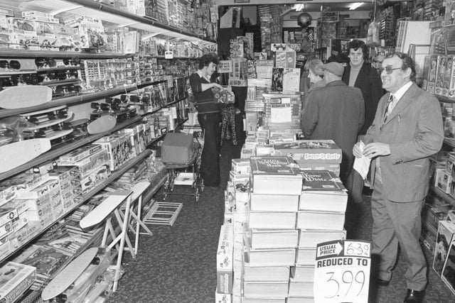 Look at the massive range of stock on the shelves in this 1977 photo?