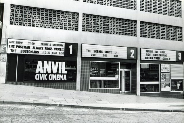 The Anvil Cinema at Charter Square, which opened as the Cineplex Three Screen Cinema in 1972