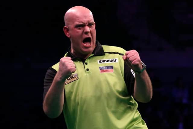 Michael van Gerwen is among the stars expected to battle it out in the Premier League Darts finale at Sheffields's FlyDSA Arena this October (pic: Lewis Storey/Getty Images)