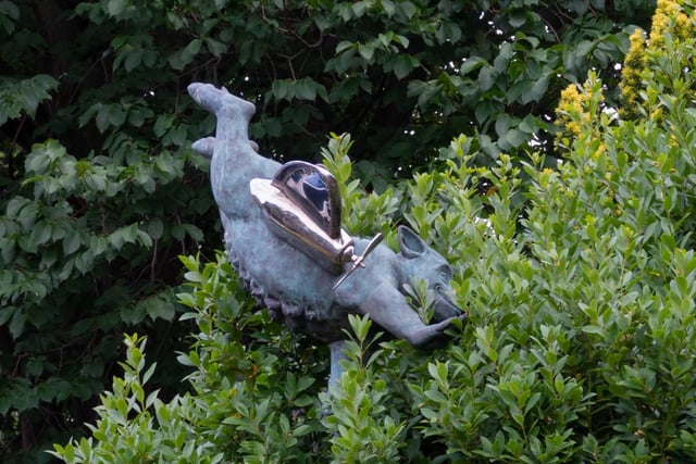 Soaring over Sheffield's Heeley City Farm is this Pigasus sculpture by Amanda Wray and Johnny White, a playful nod to the 'pigs might fly' adage