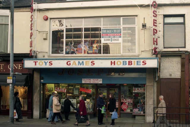 Josephs Toy Shop, Holmeside, Sunderland pictured in 1997 shortly before its closure.