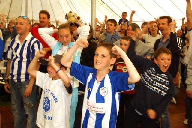 Sheffield Wednesday fans celebrate at Mayfest in 2005