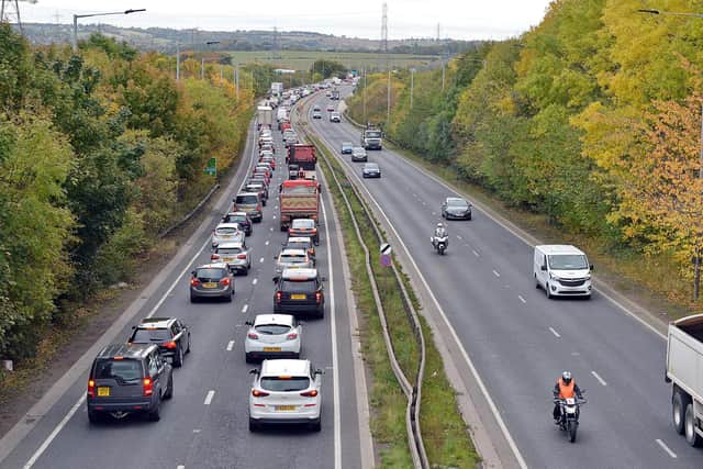 Two new lanes are being created on the A630 Parkway between Sheffield and Rotherham