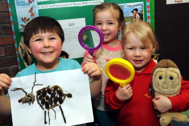 Youngsters Adam Goff, Holly Dusher and Katie Chisholm at Busy Bees Nursery, Cleadon Village, were working with the Wildlife Trust five years ago. Does this bring back happy memories?