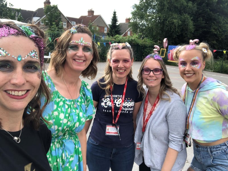 Teachers embraced Oak Fest at Our Lady of Sorrows Catholic Primary School, to mark the end of Primary School for Year 6 pupils