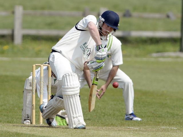 Nick Langford bats for Cuckney against Ordsall Bridon in the summer of 2013.