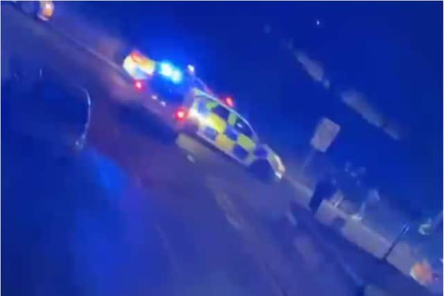 Police cars flooded Bentley during the incident in the early hours.