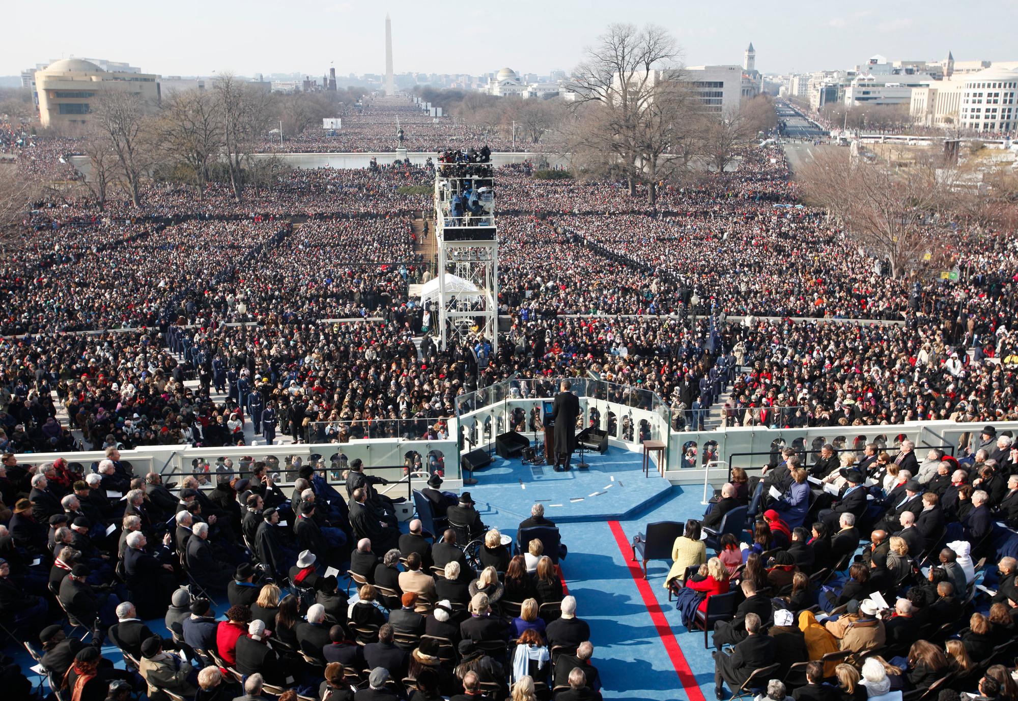 President Barack Obama delivers his inaugural address at the U.S. Capitol in Washington, D.C., Tuesday, January 20, 2009.