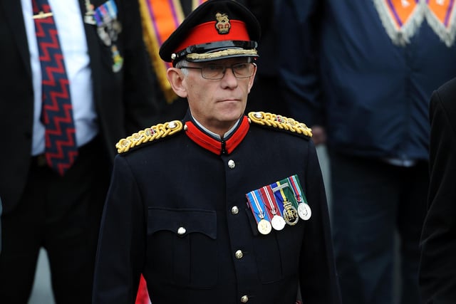Paying his respects is Deputy Lieutenant of Fife, Colonel Jim Kinloch